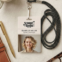 Firmenausweis QR Modern Großes Foto Mitarbeiter