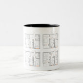 Firmenbecher mit Bauplan Zweifarbige Tasse (Mittel)