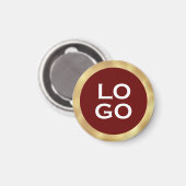 Firmenbenutzerdefiniertes Logo mit Goldrahmen auf  Magnet (Vorderseite/Rückseite)