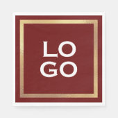 Firmenbenutzerdefiniertes Logo mit Goldrahmen auf Serviette (Vorderseite)