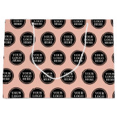 Firmenbenutzerdefiniertes Logo mit rosa Hintergrun Große Geschenktüte (Vorderseite)