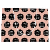 Firmenbenutzerdefiniertes Logo mit rosa Hintergrun Große Geschenktüte (Rückseite)