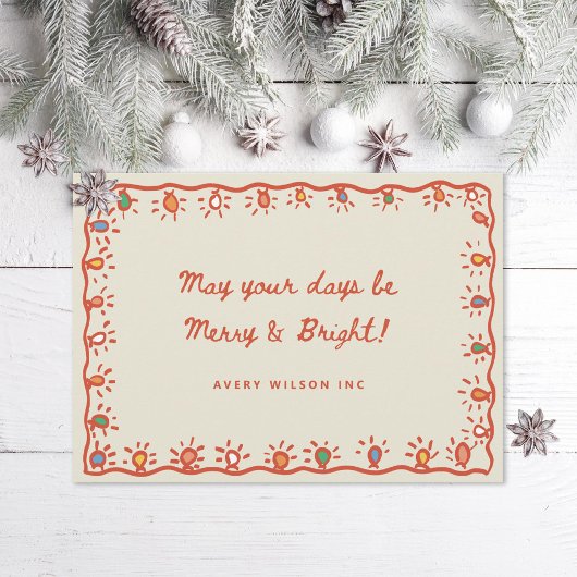 Firmenbüro Doodle Christmas Lights Foto Feiertagskarte