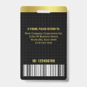 Firmenbüro Mitarbeiter Logo für das benutzerdefini Ausweis (Rückseite)