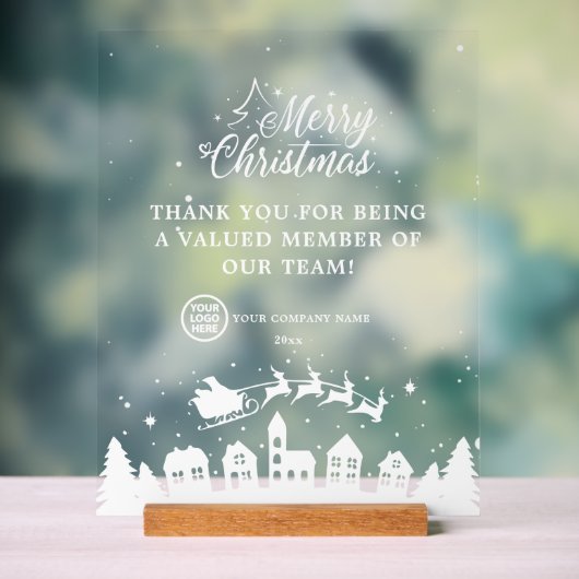 Firmendanken Sie Team Weihnachtsdekoration Acrylschild (Neutral)