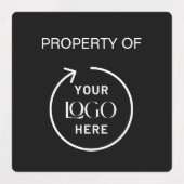 Firmeneigentum des Logos | Black Asset Tag Etiketten (Design 1)