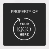 Firmeneigentum des Logos | Black Asset Tag Etiketten (Design 2)