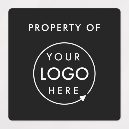 Firmeneigentum des Logos | Black Asset Tag Etiketten (Design 1)