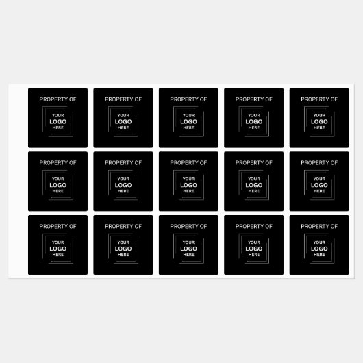 Firmeneigentum des schwarzen Logos | Vermögenswert Etiketten (Blatt)