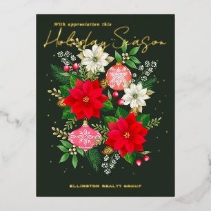 Firmeneinweihungskarten mit Weihnachtsstern Folien Feiertagspostkarte