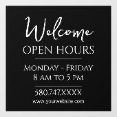 Firmenempfang und Öffnungszeiten Fensteraufkleber (Blatt)