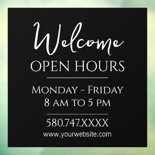 Firmenempfang und Öffnungszeiten Fensteraufkleber (Blatt 3)