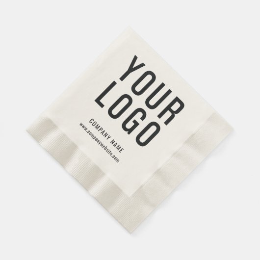 Firmenevent-Logo Minimalistisch Ecru Serviette (Ecke)