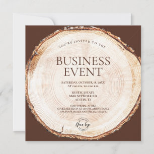 Firmenevent Rustikales Woodland Custom Einladung
