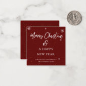 Firmenfeiertag Frohe Weihnachten und Glück im neue Mitteilungskarte (Vorderseite/Rückseite Beispiel)