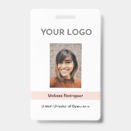 Firmenfoto-ID mit rosafarbenem Streifen Ausweis