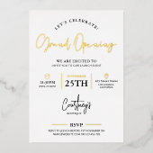 Firmengründung Veranstaltung Corporate White & Gol Folieneinladung (Vorderseite)