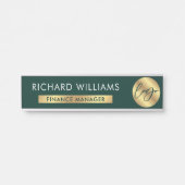 Firmengrüne und goldene Logos Name des Mitarbeiter Türschild (Vorderseite )