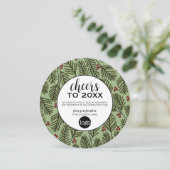 Firmengrüßen mit Logos - Chefs - Kiefernzweig Feiertagskarte (Stehend Vorderseite)