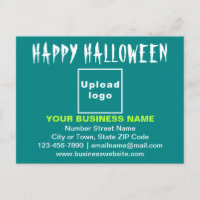 FirmenHalloween-Gruß auf Aquamariner grüner Postka