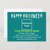 FirmenHalloween-Gruß auf Aquamariner grüner Postka Postkarte (Vorne/Hinten)