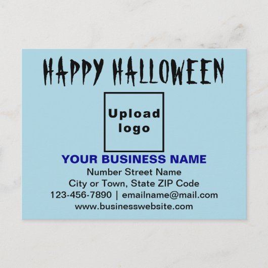 FirmenHalloween-Gruß auf Light Blue Postcard Postkarte (Vorderseite)