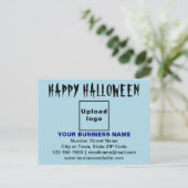 FirmenHalloween-Gruß auf Light Blue Postcard Postkarte (Stehend Vorderseite)