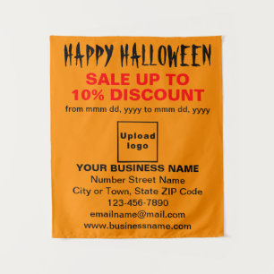 FirmenHalloween-Verkauf auf orangefarbenen Tapisse Wandteppich