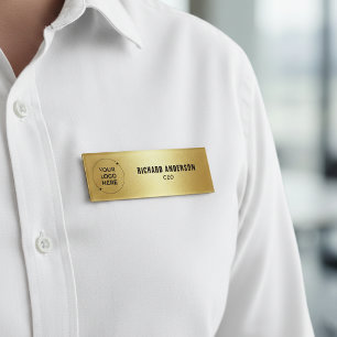 Firmeninhaber Namensschild Luxus-Goldstruktur Namenschild