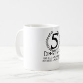 Firmenjubiläum 5 Jahre Mitarbeiter Kaffeetasse (Vorderseite Links)