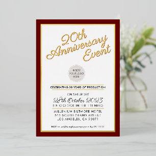 FIRMENJUBILÄUMSPARTY modernes Logo marinegold Folieneinladung