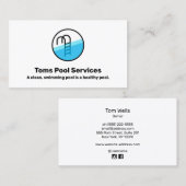 Firmenkarte für das Logo "Pool Clearing Service" Visitenkarte (Vorne/Hinten)