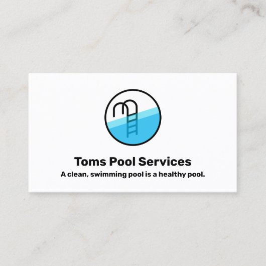 Firmenkarte für das Logo "Pool Clearing Service" Visitenkarte (Vorderseite)