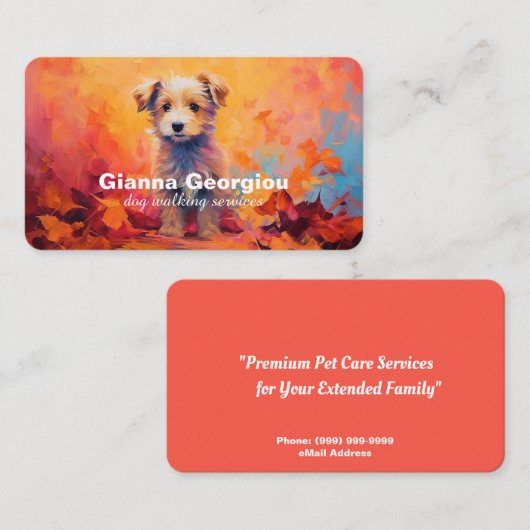 Firmenkarte für Dog Sitting Services Visitenkarte (Vorne/Hinten)