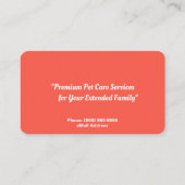 Firmenkarte für Dog Sitting Services Visitenkarte (Rückseite)