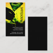 Firmenkarte für fett gelb und grün Barkeeper Visitenkarte (Vorne/Hinten)