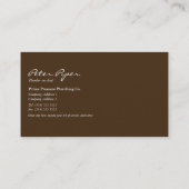 Firmenkarte für Installateur Visitenkarte (Rückseite)