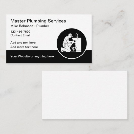 Firmenkarte für kühne moderne Klempnerdienste Visitenkarte (Vorne/Hinten)