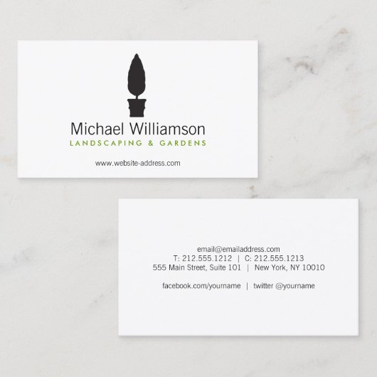 Firmenkarte für Landschaftsgestaltung, Gartenbau, Visitenkarte (Vorne/Hinten)