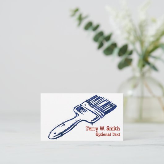 Firmenkarte mit Pinselpinsel Visitenkarte (Stehend Vorderseite)