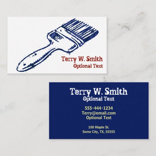 Firmenkarte mit Pinselpinsel Visitenkarte (Vorne/Hinten)