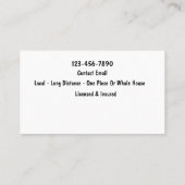 Firmenkarten für den Förder- und LKW-Bereich Visitenkarte (Rückseite)