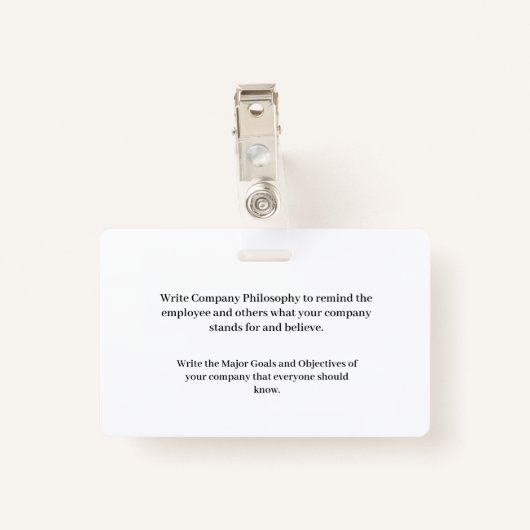 Firmenkennung Logo für das Firmenlogo Ausweis (Rückseite mit Klammer)