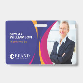 Firmenkennung und Logo - Lila Design Ausweis (Vorderseite)