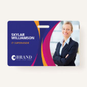 Firmenkennung und Logo - Lila Design Ausweis (Vorderseite)