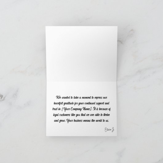 Firmenkunde des Signaturlogos Geschäftskunde Dankeskarte (Innenseite)