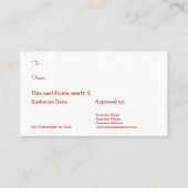 Firmenkundengeschäft-rustikales Rabattkarte (Rückseite)