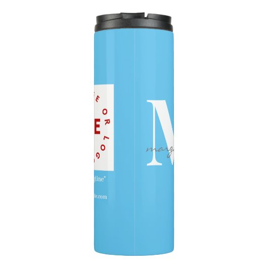 Firmenkundenlogo Modern Name des Mitarbeiters Thermosbecher (Rückseite)