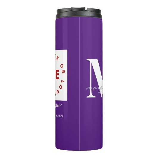 Firmenkundenlogo Modern Name des Mitarbeiters Thermosbecher (Rückseite)