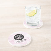 Firmenkundenspezifische Logos Modernes, weißes/ros Getränkeuntersetzer (Seite)